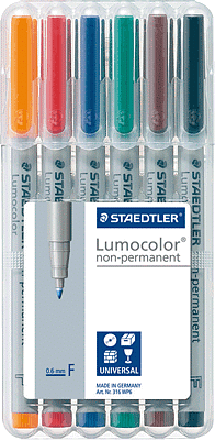 Staedtler 316 WP6 Folienschreiber non-permanent sortiert VE6