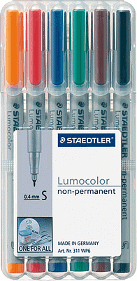 Staedtler 311 WP6 Folienschreiber non-permanent sortiert VE6