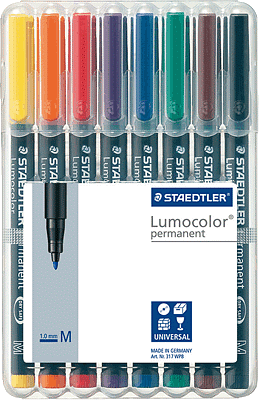 Staedtler 317 WP8 Folienschreiber 317 permanent sortiert VE8