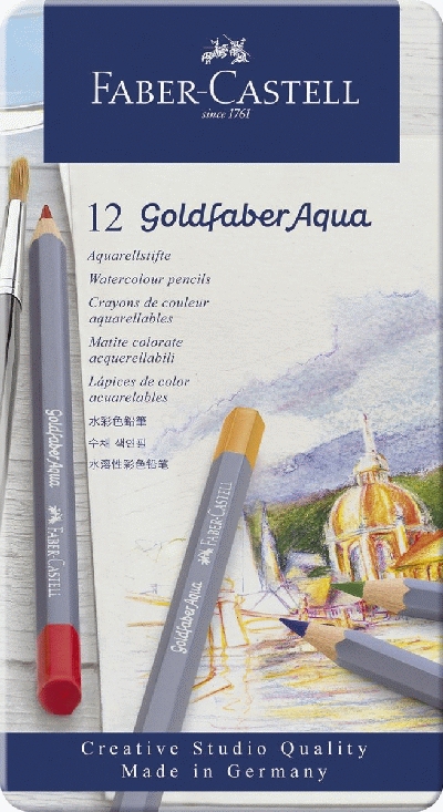 Faber Castell 114612 Aquarellfarbstiftetui Aqua 12ST