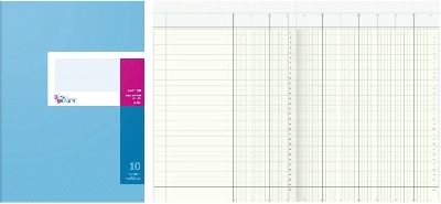 König Ebhardt Spaltenbuch Kopfleisten-Ausführung - A4, 10 Spalten, 40 Blatt, Sch