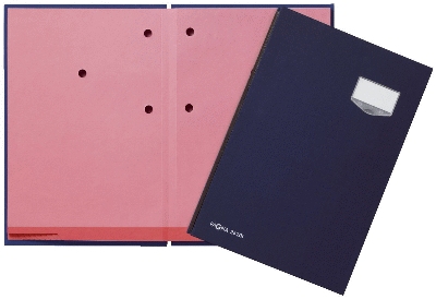 Pagna® Unterschriftsmappe DE LUXE - 20 Fächern, A4, Leinen-Einband, blau