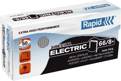 Rapid Heftklammern 66/8mm+ Super Strong, verzinkt, elektrisches Heftgerät 100E,