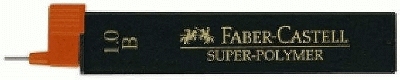 Faber-Castell Feinmine SUPER POLYMER, 0,9/19 mm, B, tiefschwarz, 197 Minen