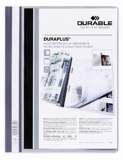 Durable Angebotshefter DURAPLUS® - strapazierfähige Folie, A4+, grau