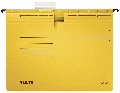 Leitz 19984 Hängehefter ALPHA® - kfm. Heftung, Recyclingkarton, gelb