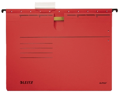 Leitz 19984 Hängehefter ALPHA® - kfm. Heftung, Recyclingkarton, rot