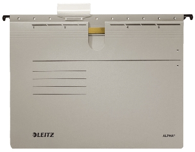 Leitz 19984 Hängehefter ALPHA® - kfm. Heftung, Recyclingkarton, grau