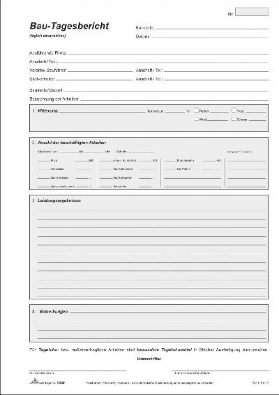 RNK Verlag Bau-Tagesbericht - Block - SD, 3 x 40 Blatt, DIN A4