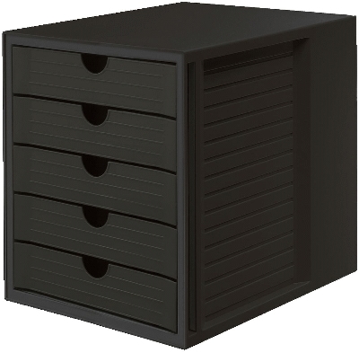 HAN Schubladenbox SYSTEMBOX KARMA A4/C4, 5 geschlossene Schubladen, schwarz