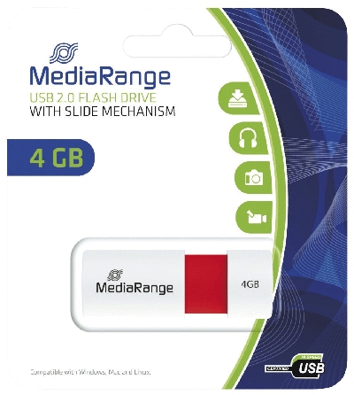 MediaRange USB-Speicherstick rot 4GB