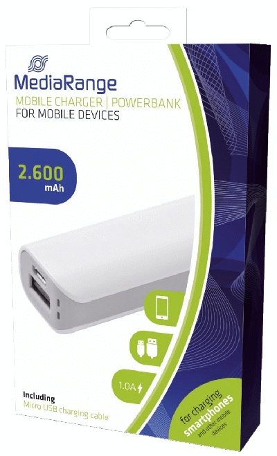 MediaRange Mobiles Ladegerät | Powerbank 7.600 mAh