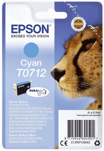 Original Epson Tintenpatrone cyan (C193T0719740197,T07197,T0719740197)