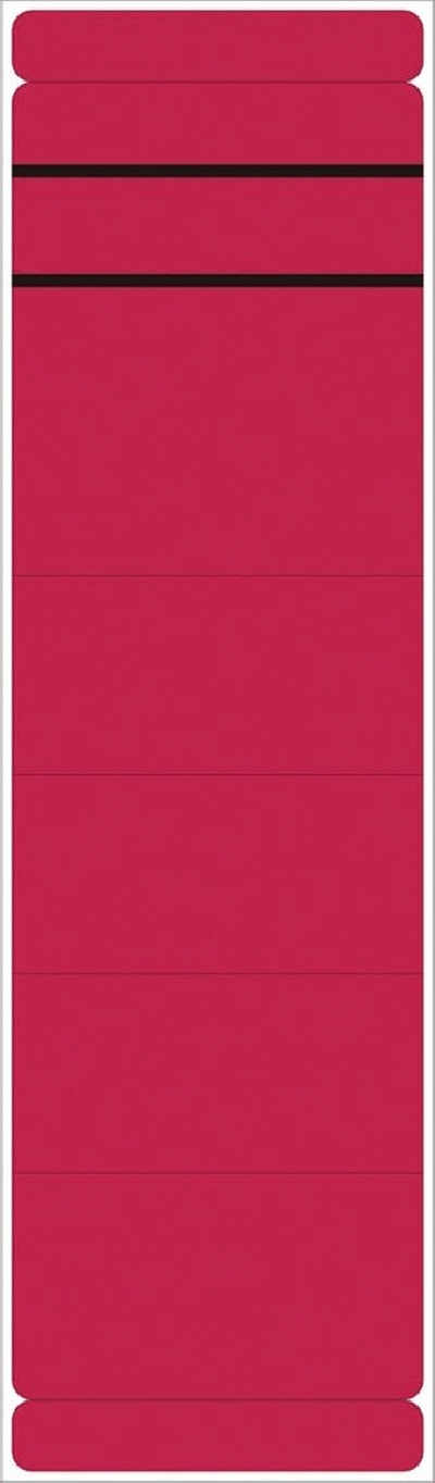 Neutral Ordner Rückenschilder - breit/lang, 190 Stück, rot
