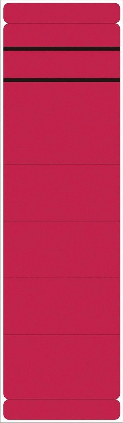 Neutral Ordner Rückenschilder - breit/kurz, 190 Stück, rot