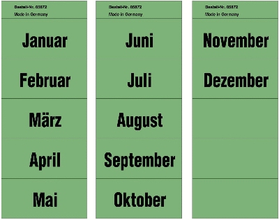 Neutral 5872 Inhaltsschilder Monatsnamen - Beutel mit 96 Stück (= 8x12 Monate), grün
