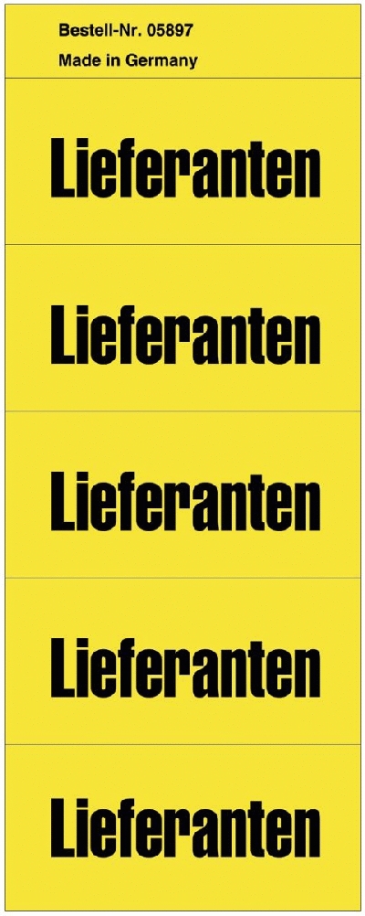 Neutral 5897 Inhaltsschilder Lieferanten - Beutel mit 100 Stück, gelb