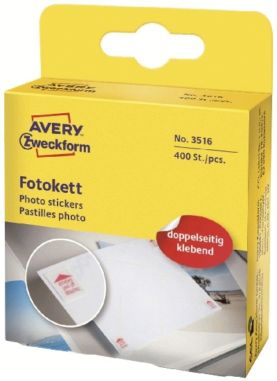 Avery Zweckform® 3516 Home Fotokleber - 12 x 12 mm, permanent, 1 Rolle