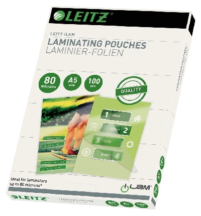 Leitz 33817 Folientasche 80 Micron für A5 100 Stück