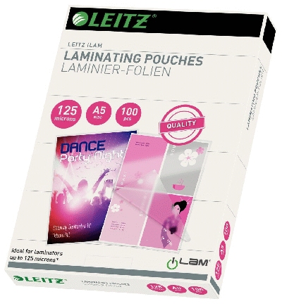 Leitz 33807 Folientasche 125 Micron für A5, VE 100