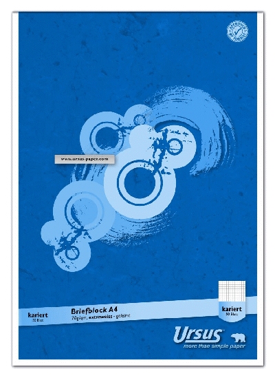 Briefblock A4, 50 Blatt, 70 g/qm, 5 mm kariert