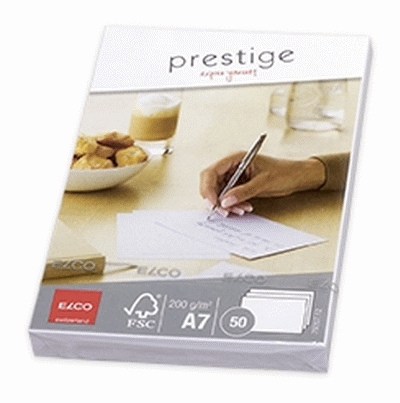 Elco Briefkarten Prestige - A7, 50 Stück, hochweiß, satiniert