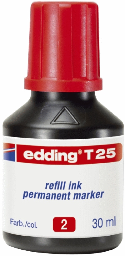 Edding T 25 Nachfülltusche für Permanentmarker, 30 ml, rot