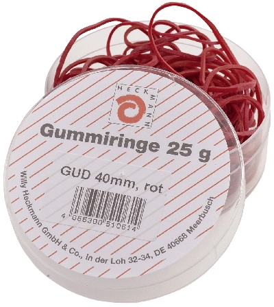 Wihedü Gummiringe - Ø40 mm, Dose mit 75g, rot