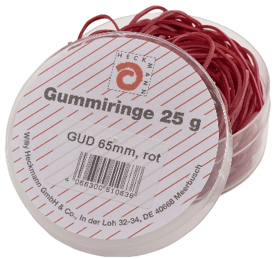 Wihedü Gummiringe - Ø65 mm, Dose mit 25g, rot