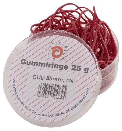Wihedü Gummiringe - Ø85 mm, Dose mit 75g, rot