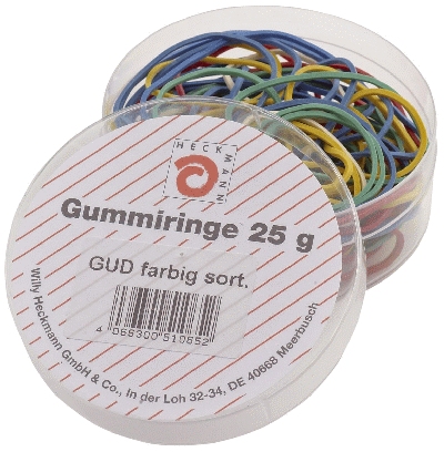 Wihedü Gummiringe - farbig sortiert, Dose mit 75g