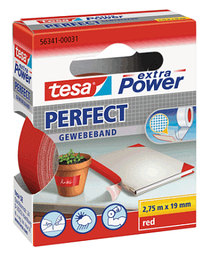 Tesa Gewebeband 563419-319 7,75mx199mm rot