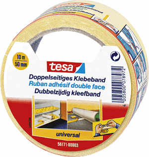 Tesa® Verlegeband / Klebeband doppelseitig 10 m x 50 mm universal