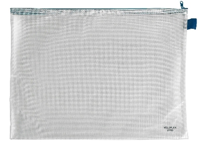 Veloflex® Reißverschlusstasche - transparent/blau, A3, 445 x 320 mm