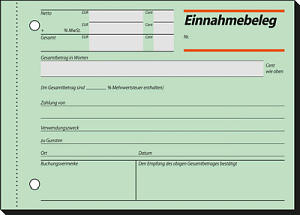 Sigel Einnahmebeleg gruen