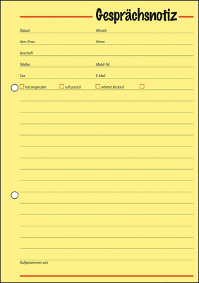 Sigel Gesprächsnotizblock DIN A5 , gelb