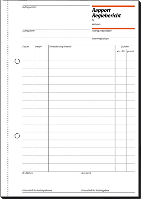 Sigel Rapport/Regiebericht