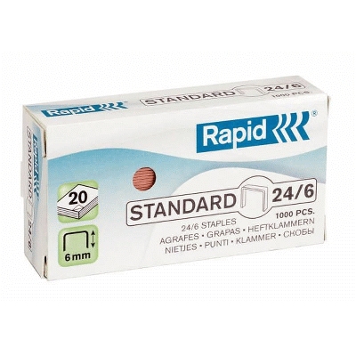 Rapid 24855700 Heftklammern 24/6mm Standard, verkupfert, 1000 Stück