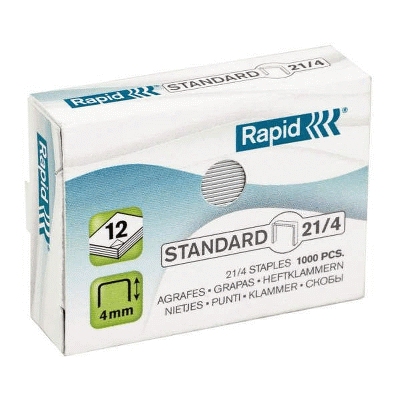 Rapid 24867600 Heftklammern 21/4mm Standard, verzinkt, 1000 Stück