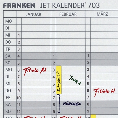 Franken Datumsstreifen, 140 x 420 mm, transparent