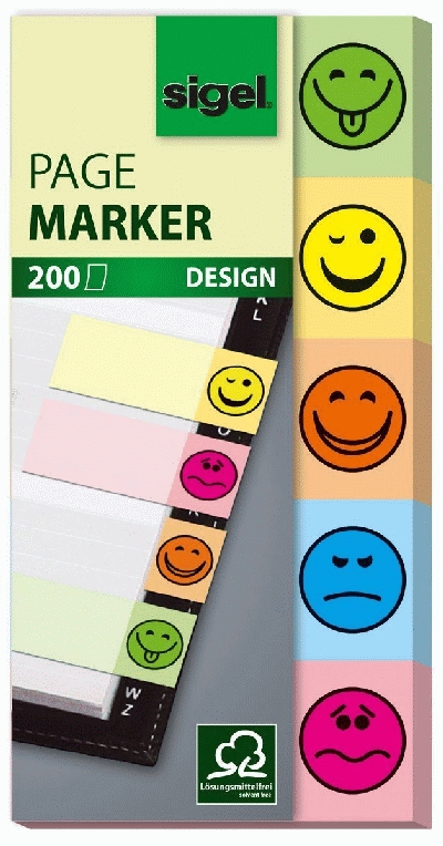 Sigel® Haftmarker Design Smile - 50 x 20 mm, 200 Streifen