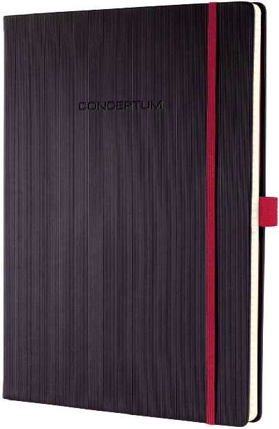 Sigel Modisch Notizbuch CONCEPTUM® Red Edition -ca. A4,kariert,schwarz,Hardcover