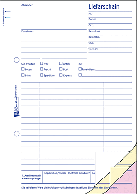 Zweckform Lieferschein SD