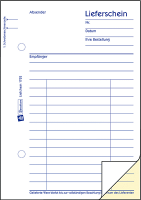 Zweckform Lieferschein SD