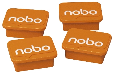 nobo® 1905327 Magnet - eckig, 18 x 22 mm, orange, 4 Stück