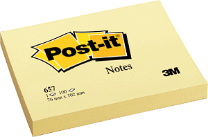 3M Post-it Notes 657 gelb 102x76 mm VE12