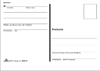 RNK 4046/10 Verlag Postkarte - A6, mit Absender, 10 Stück