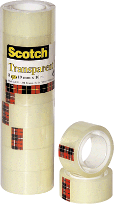 Scotch® Klebeband Transparent 550, Bandgröße 10m x19mm,