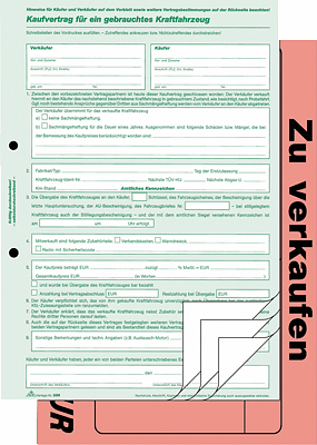 RNK Kaufvertrag gebrauchtes Kfz. 586/10 VE10