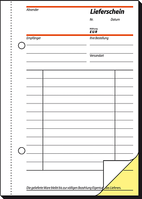Sigel Lieferschein mit Empfangsschein SD0193